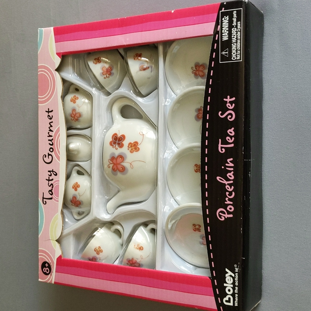 2014 Boley Tasty Gourmet Butterfly Porcelain Tea Set 12 Pieces New In Box